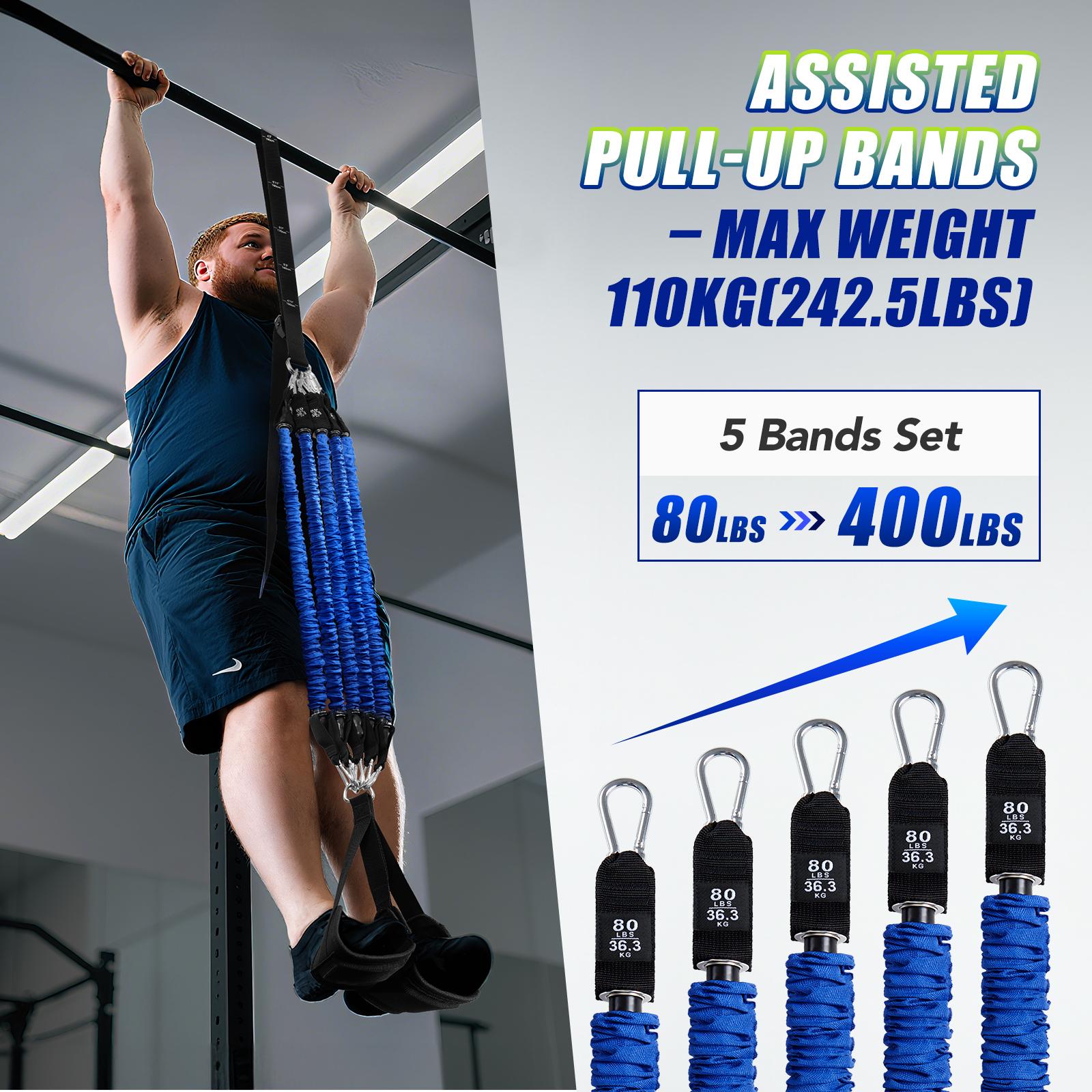 헤비 듀티 풀업 어시스트 밴드 세트 4x80lbs 조절 - Sports Equipment Nearby 리뷰 및 가격