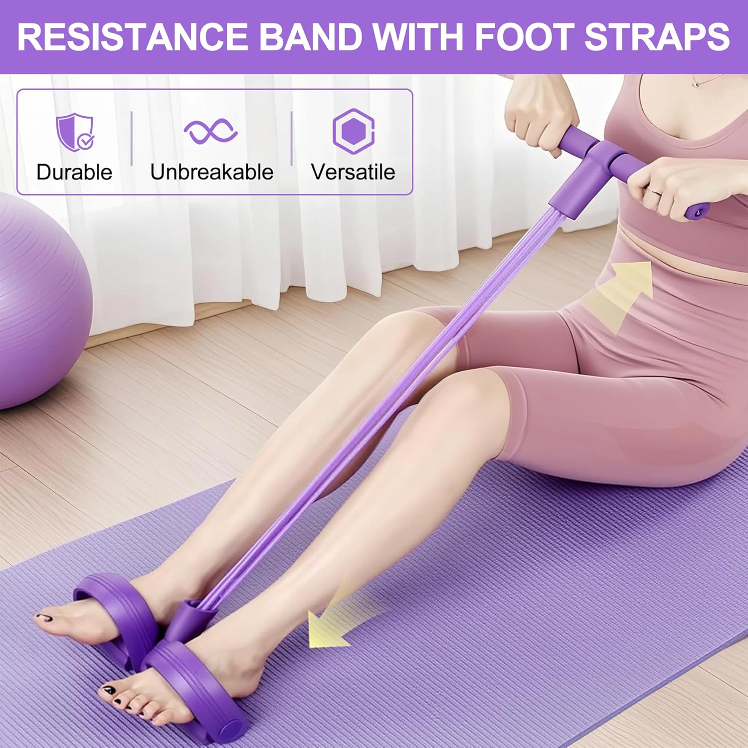 4튜브 페달 저항 밴드 다기능 텐션 로프 탄성 요가 풀 - Sports Equipment Nearby 리뷰 및 가격